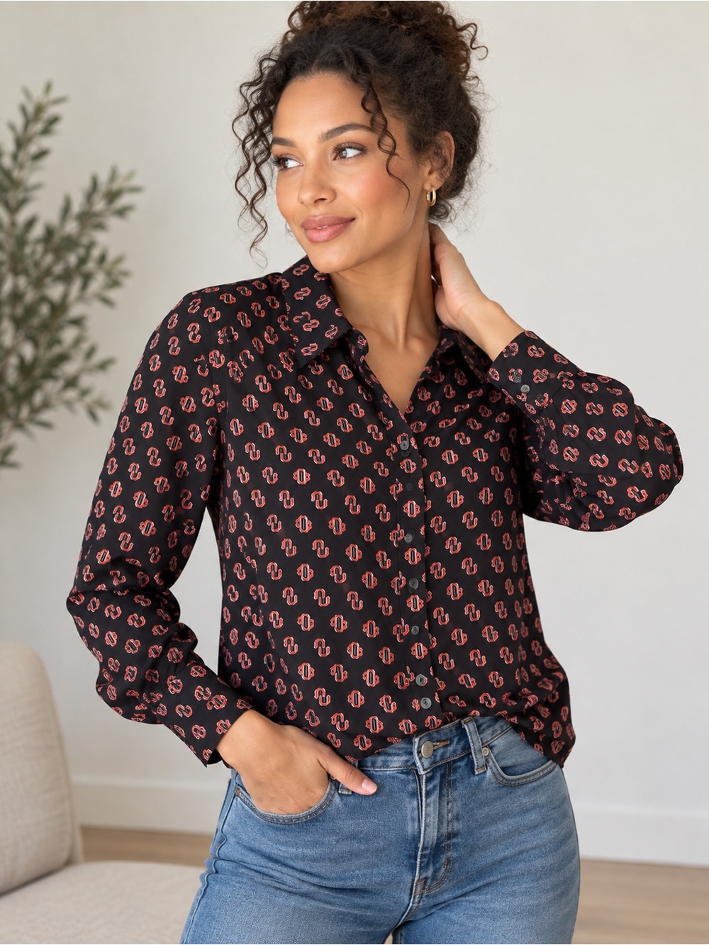 Maje Button Up Blouse